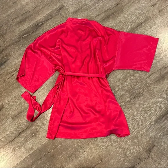 Victoria's Secret Angels Robe Kimono Style Lingerie Satin Red One Size OS - Picture 2 of 7